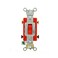 Leviton 20 Amp 120277 Volt Toggle DoublePole AC Quiet Switch Extra Heavy Duty Grade Self Grounding Back and Side Wired 12222R Red