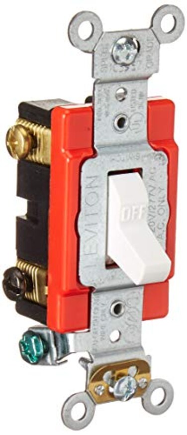 Leviton Toggle DoublePole AC Quiet Switch Extra Heavy Duty Grade 12222W White