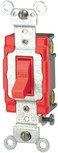 Leviton 20Amp 120277Volt Toggle SinglePole AC Quiet Switch Extra Heavy Duty Spec Grade Self Grounding 12212R Red