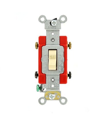 Leviton 20 Amp 120277 Volt Toggle DoublePole AC Quiet Switch Extra Heavy Duty Grade Self Grounding Back and Side Wired 12222I Ivory