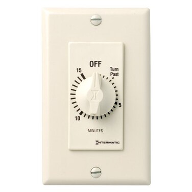 Intermatic FD15MAC 15Minute SpringLoaded Automatic Shutoff InWall Timer for Fans and Lights Almond