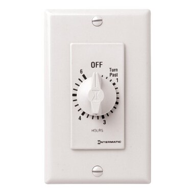 Intermatic FD6HW 6Hour SpringLoaded Autooff Wall Timer for Fans and Lights White