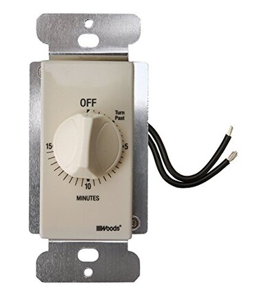 Woods Southwire InWall Spring Wound Timer Automatic Timer Switch EnergySaving Mechanical Wall Timer Simple TwistKnob Countdown Design 15 Minute Light Almond