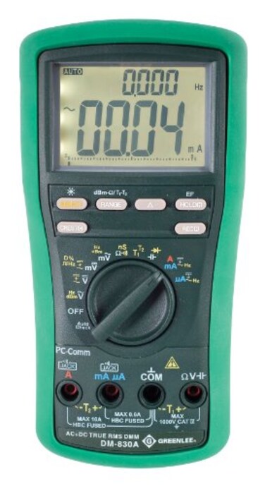 Greenlee DM830A DMM TRMS ACDCDUALTEMP Black