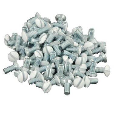 Leviton 516Inch Long 632 Thread Oval Head Milled Slot Replacement Wallplate Screws 100Pack 88400PRT White