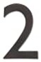 ARCHITECTURAL MAILBOXES Architectural Mailboxes 3585DC2 Brass 5Inch Floating House Number 2 Dark Aged Copper