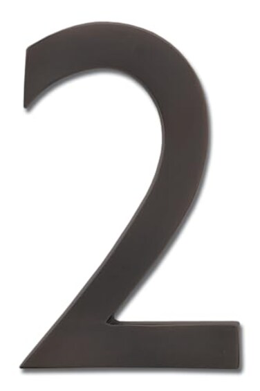 ARCHITECTURAL MAILBOXES Architectural Mailboxes 3585DC2 Brass 5Inch Floating House Number 2 Dark Aged Copper