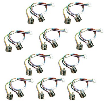Abovehill 10 pair 8mm Micro Stepper Motor 2Phase 4Wire DC 56V with Connection line gear