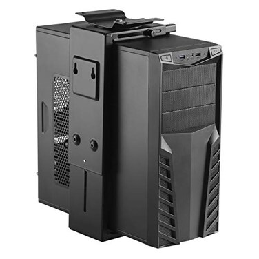 HumanCentric Adjustable Under Desk Computer Mount and Wall Mount CPU Holder Fits Most PC or Computer Cases Adjustable Height and Width Full 360 Swivel Up to 22 lb Hardware Included