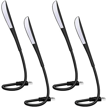 Zonon 4 Pcs Temperature LED USB Laptop Light with LEDs Beads Touch Switch and Flexible Bendable for Keyboard Notebook Laptop Desktop PC and Computer 14 LEDs Beads