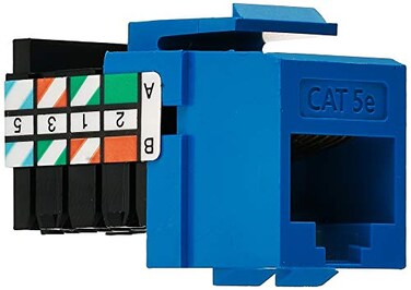 Leviton Cat 5e 8Wire QuickPort Adaptor Jack 10Pack 5G108AL5 Blue