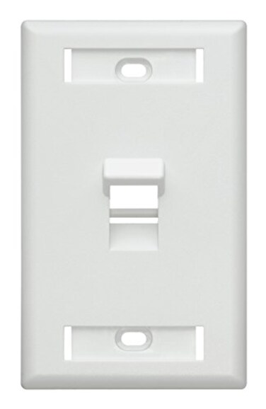 Leviton 1Port Angled QuickPort Wallplate with ID Windows 420811WS White