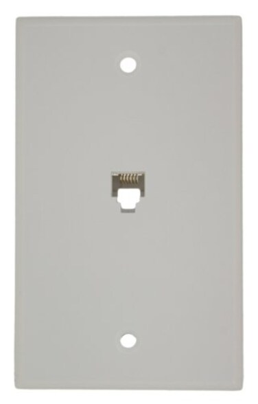 Leviton Standard Telephone Wall Jack 6P6C Screw Terminals 40238W White