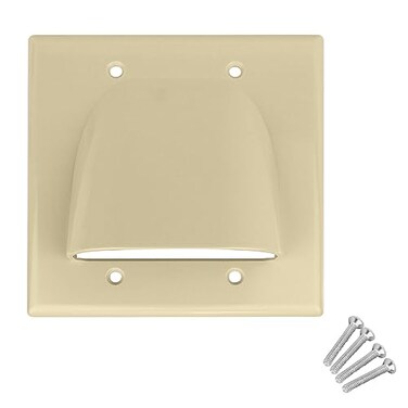 Skywalker Double Gang Bundled Cable Wall Plate Ivory