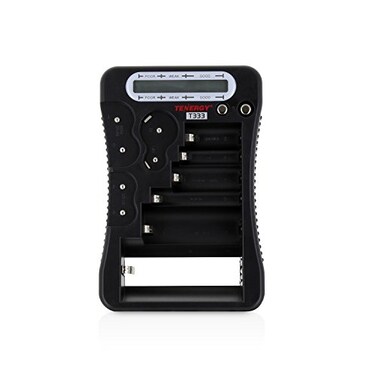 Tenergy T333 Universal Battery Tester LCD Display Cell Checker MultiPurpose Small Battery Tester for AA AAA C D 9V CR123A CR2 CRV3 2CR5k CRP2 and Button Cell Batteries