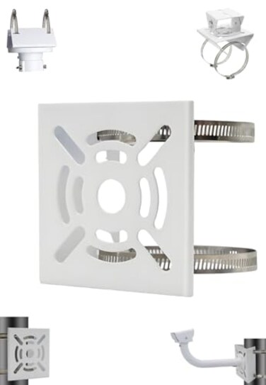 Lighfast Universal Wall Mounting Bracket with 2 Loops Vertical Pole Mount Adapter for CCTV Security Camera PTZ Dome Indoor Outdoor AP Access Point Client CPE