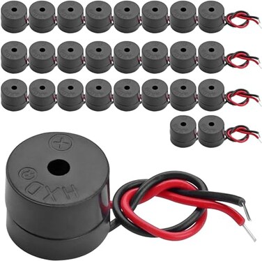 BNYZWOT 25PCS Buzzer DC 312V Wired Connector Active Electronic Buzzer 85dB