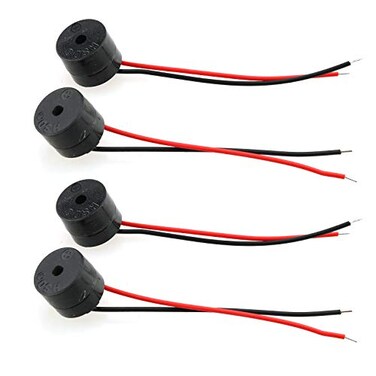 E-outstanding Eoutstanding Buzzer Alarm 4PCS DC 612V Active Buzzer Wired Mini Connector Tone Sounder Speaker Electronic Alarm Ringer Buzzers 85dB