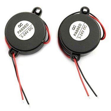 RuiLing 2Pack DC 324V 85 dB Active Piezo Buzzer Piezoelectric Sound Beeper Intermittent Sound Car Accessries Black