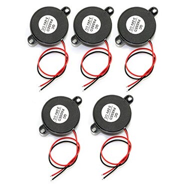 RuiLing 5Pack DC 324V 85 dB Active Piezo Buzzer Piezoelectric Sound Beeper Continous Sound Car Accessries Black