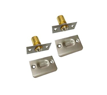 QCAA Solid Brass Adjustable Ball Catch with Strike 218 x 1 x 1516 Height 1116 Dia 2pack Brushed Satin Thicker Nickel