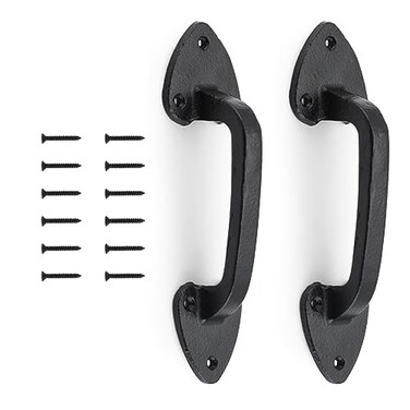 WellMade Barn Door Handles 75 in Gate Handle Rustic Metal Door Pull Handle Hardware for Wooden Garden Gate Shed CabinetBlack 2 Pack