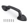 WellMade Barn Door Handles Black Gate Handle 75 in Rustic Metal Door Pull Handle Hardware for Wooden Garden Gate Shed Cabinet