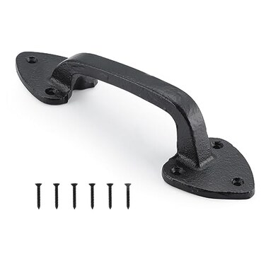 WellMade Barn Door Handles Black Gate Handle 75 in Rustic Metal Door Pull Handle Hardware for Wooden Garden Gate Shed Cabinet
