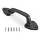 WellMade Barn Door Handles Black Gate Handle 75 in Rustic Metal Door Pull Handle Hardware for Wooden Garden Gate Shed Cabinet