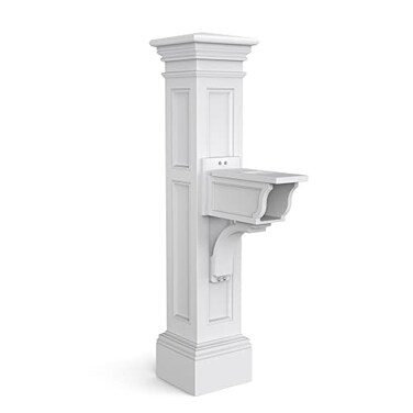 Mayne Inc Liberty Single Arm Mail Post White 31in L x 14in W x 64in H Liberty Post Arm Hardware Kit 5805W