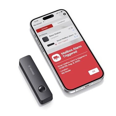 X-Sense XSense Smart Mailbox Alarm Requires SBS50 Base Station Wireless Long Range Mailbox Alert Mailbox Sensor for Delivered Mail SMA51