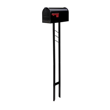 ARCHITECTURAL MAILBOXES Architectural Mailboxes Mailbox to Go Galvanized Steel Mailbox and Post Kit MC11KITBAM Black Medium Capacity