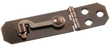 Hillman 852402 34 x 234 Solid Brass Decorative Mini Hasp with Hook Antique Brass Finish 1Pack