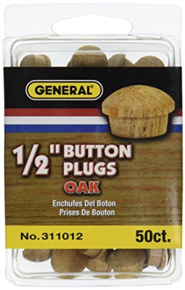 General Tools 311012 12Inch Button Plugs Oak 50Pack
