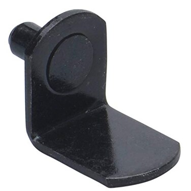 Desunia 5mm 25 Pack Bracket Style Cabinet Shelf Support Pegs L Clips for Kitchen Bookcase Black