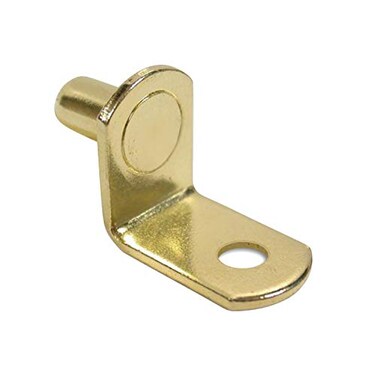 Rok Hardware 14 LShaped Shelf Support Pin with Hole Brass 100 Pack