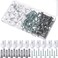 Oudain 16 Pack Down Wall Clips Closet Shelves Loop Clips Plastic Wire Wall Shelf Screws and Expansion Tubes White