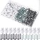 Oudain 16 Pack Down Wall Clips Closet Shelves Loop Clips Plastic Wire Wall Shelf Screws and Expansion Tubes White