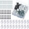 Oudain 32 Pack Down Wall Clips Closet Shelves Loop Clips Plastic Wire Wall Shelf Screws and Expansion Tubes White