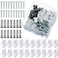 Oudain 32 Pack Down Wall Clips Closet Shelves Loop Clips Plastic Wire Wall Shelf Screws and Expansion Tubes White