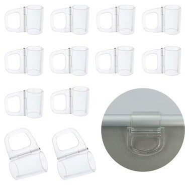 Capiant 12 Pack Roller Shades Pull Down Clips Lifting Clam Hook Handle Grip Pull Transparent Handle Blind Grip Curtain Accessories for Rod
