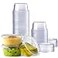 GUSTO 325 oz Jello Shot Cups with Lids 50 Count Clear Plastic Portion Containers Condiment Cups for Sauces Dressings Samples Durable Stackable LeakResistant Formerly Comfy Package