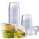 GUSTO 325 oz Jello Shot Cups with Lids 50 Count Clear Plastic Portion Containers Condiment Cups for Sauces Dressings Samples Durable Stackable LeakResistant Formerly Comfy Package