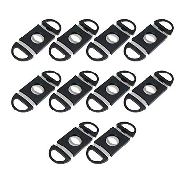 LC LICTOP Black Cigar Cutter 10pcs Guillotine Stainless Steel Blade Cigar Clippers Tool with Plastic Handle