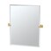 Gatco 4069S Elevate Frameless Rectangle Mirror 3150 H Brushed Brass Wall Mounted Pivoting Tilting Beveled 3150 H Bathrom Vanity Mirror with Brushed Brass Brackets