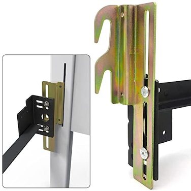 POROHOM 4Pcs 711 BoltOn to HookOn Bed Frame Conversion Brackets with Hardware Hook PlateHeadboard Hook Set Hook on Bed Rails Bed Frame Brackets