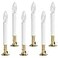 Creative Hobbies Pack of 6 Electric Window Candle with OnOff Switch Incandescent Light Bulb Brass Plated Base Ready to Use Original