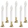 Creative Hobbies Pack of 6 Electric Window Candle with OnOff Switch Incandescent Light Bulb Brass Plated Base Ready to Use Original