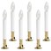 Creative Hobbies Pack of 6 Electric Window Candle with OnOff Switch Incandescent Light Bulb Brass Plated Base Ready to Use Original