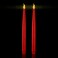 FURORA LIGHTING Red Glitter LED Taper Candles 2Pack 618 Timer Batteries Included